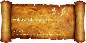 Vukovich József névjegykártya